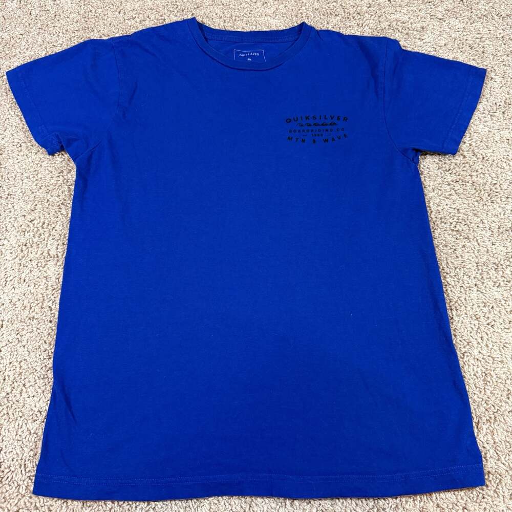 Quiksilver Mens Medium Blue Graphic T Shirt Regular Fit‎ Boardriding Surf Cotton